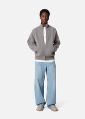 Core Zip-Up Sweater - Grey Melange