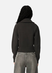 Verve Zip-Up Cardigan - Dark Grey