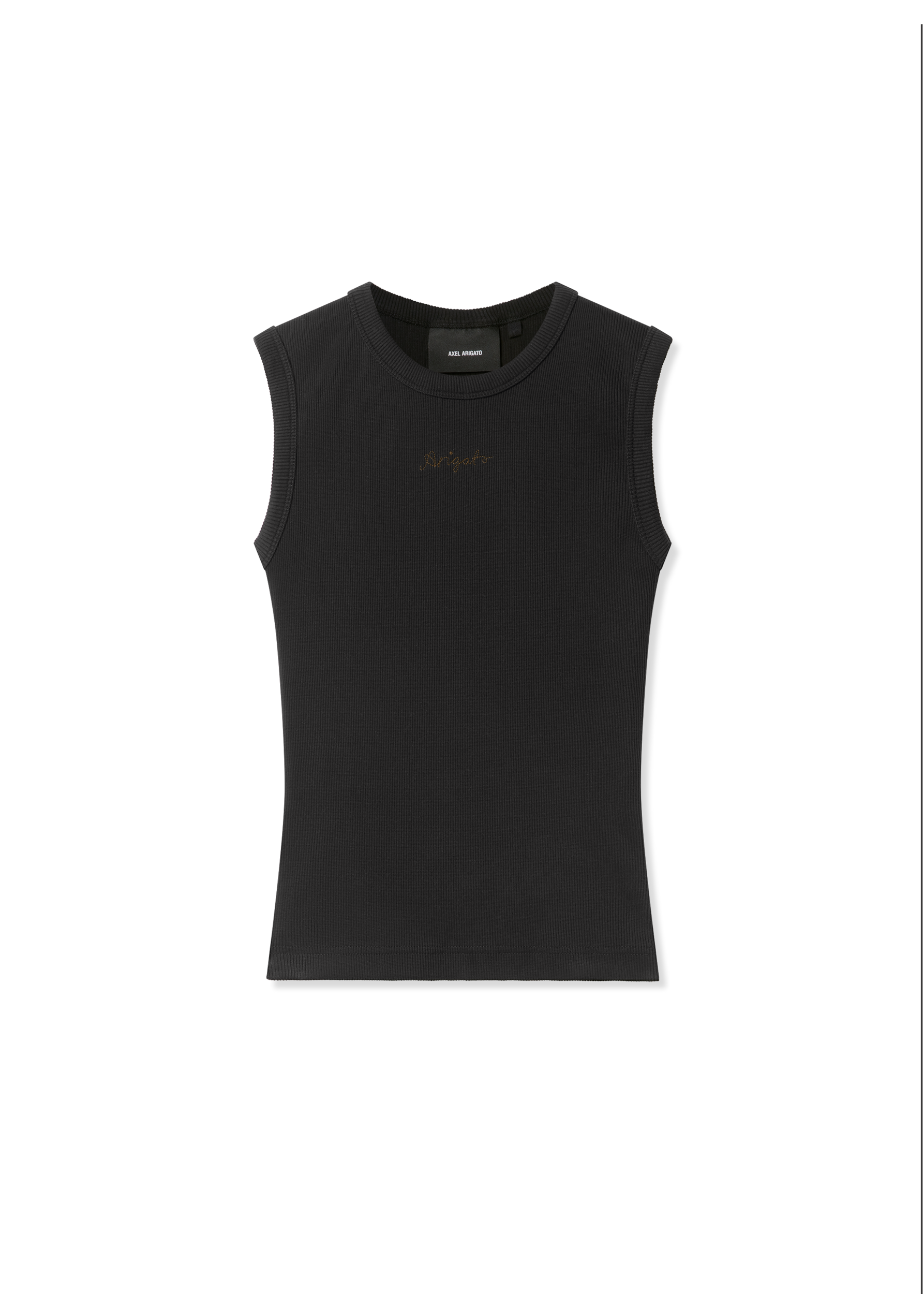Scoop Ribbed Tank - Black