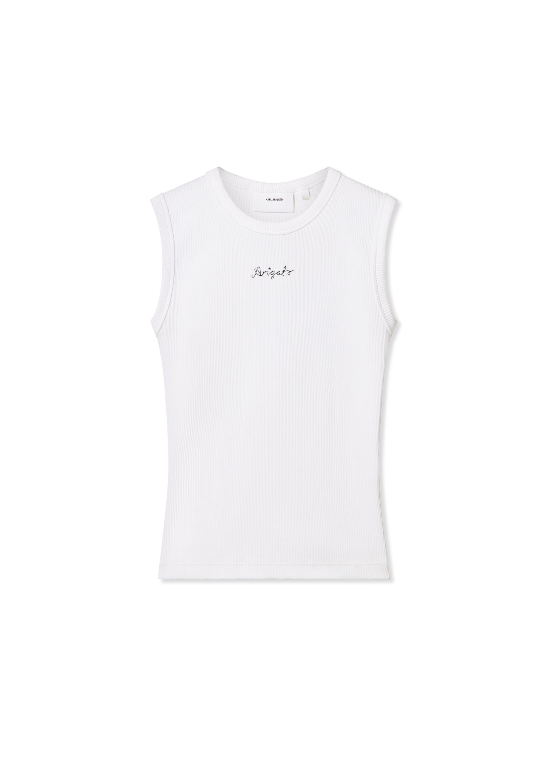 Scoop Ribbed Tank - White