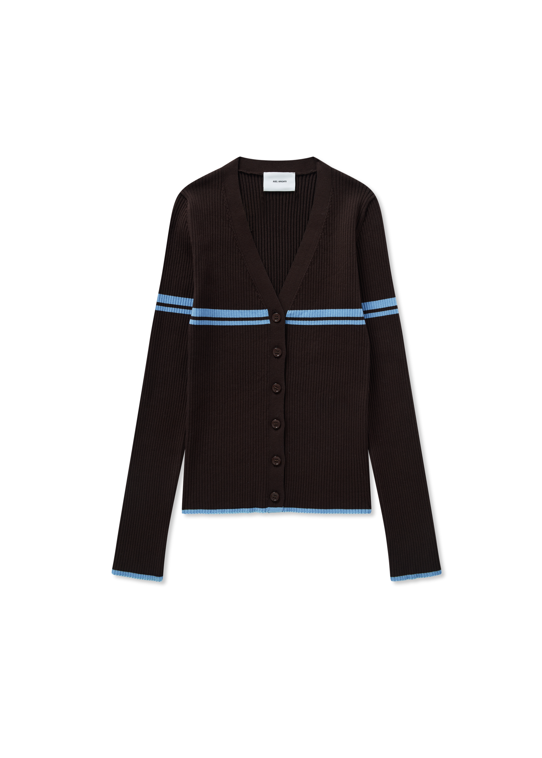 Fleur Cardigan - Dark Brown/Light Blue