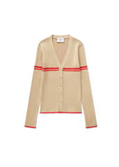 Fleur Cardigan - Beige/Red