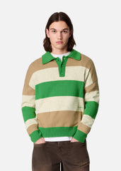 Marine Polo Sweater - Green/Beige