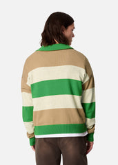 Marine Polo Sweater - Green/Beige