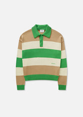 Marine Polo Sweater - Green/Beige