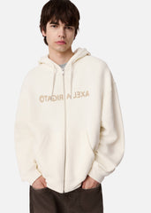 Rhys Zip Thru Hoodie - Cream