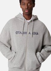 Rhys Zip Thru Hoodie - Grey Melange