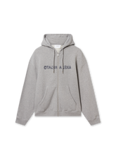 Rhys Zip Thru Hoodie - Grey Melange