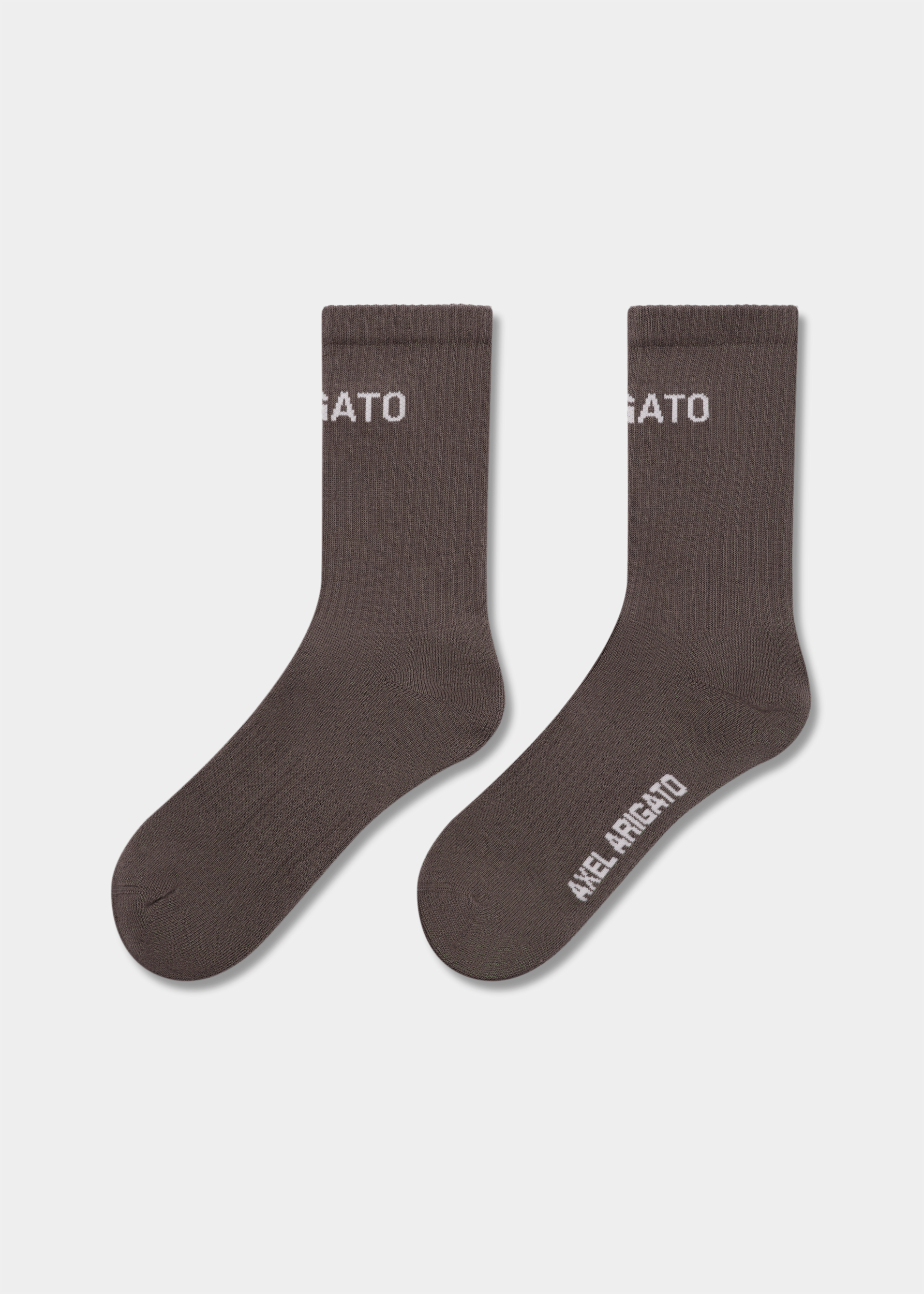 Arigato Logo Tube Socks - Coffee Brown