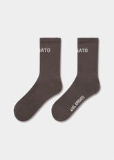 Arigato Logo Tube Socks - Coffee Brown
