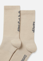 Floral Jacquard Socks - Pale Beige