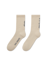 Floral Jacquard Socks - Pale Beige