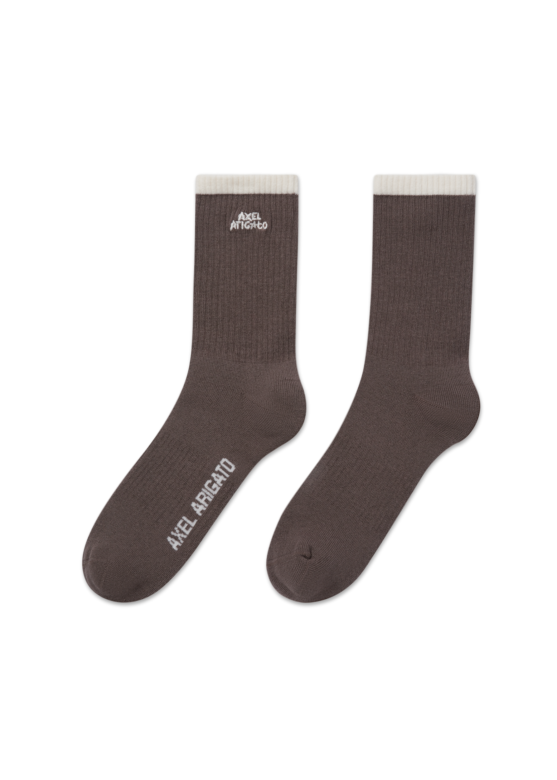 Stripe Logo Socks - Coffee Brown/Cream