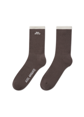 Stripe Logo Socks - Coffee Brown/Cream