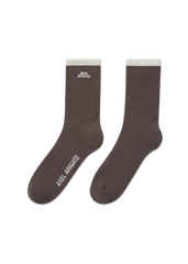 Stripe Logo Socks - Coffee Brown/Cream