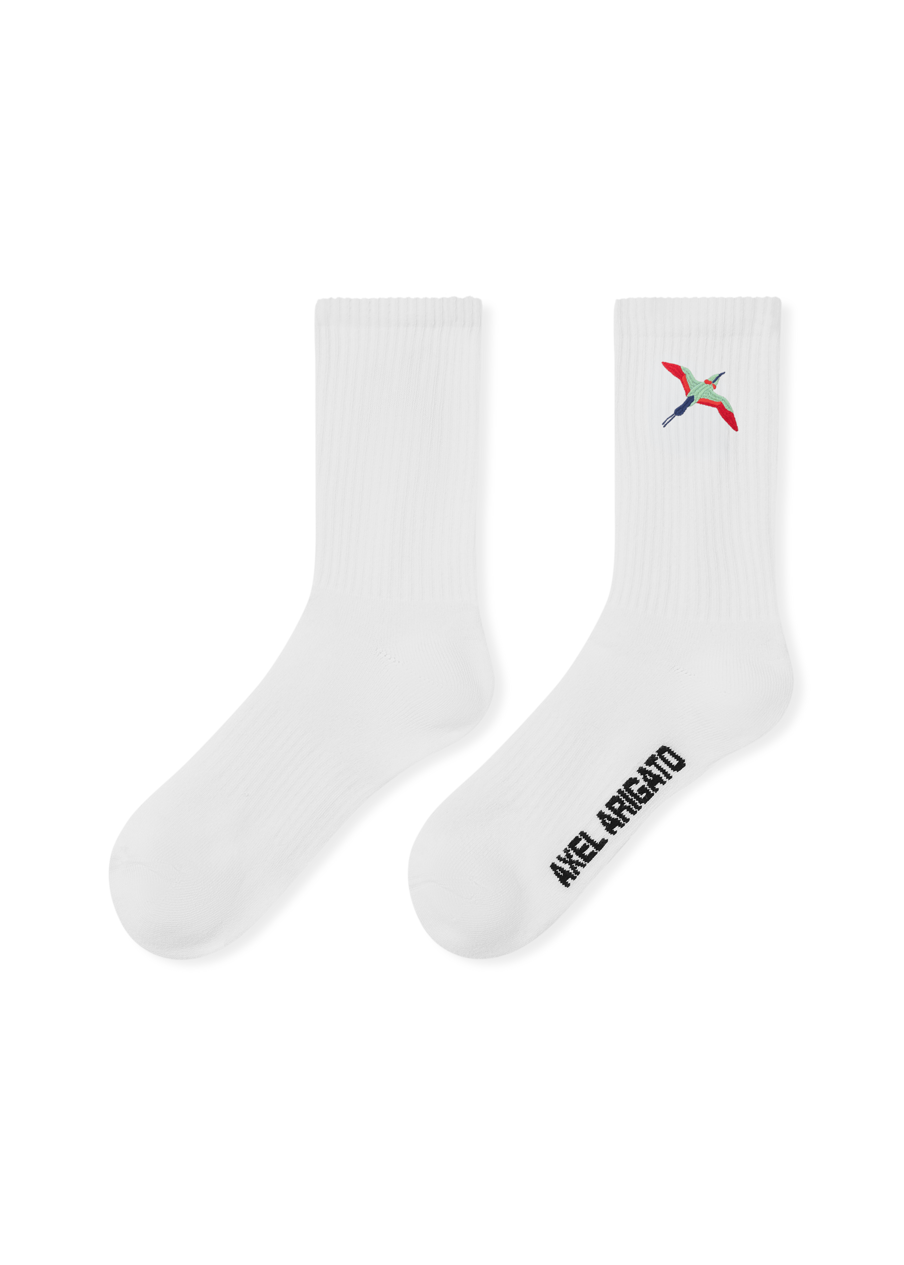 Bee Bird Tube Socks - White