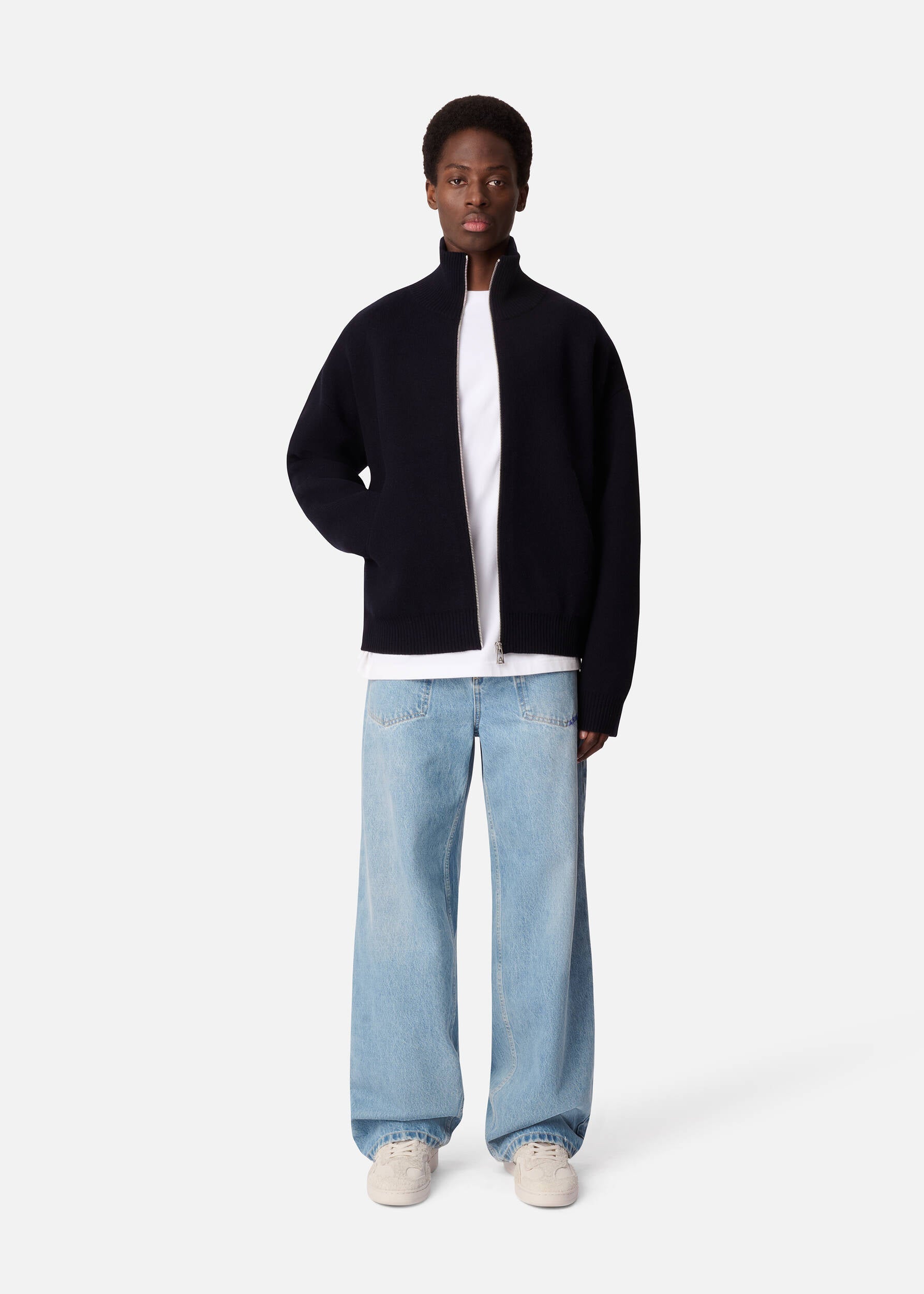 Core Zip-Up Sweater - Navy