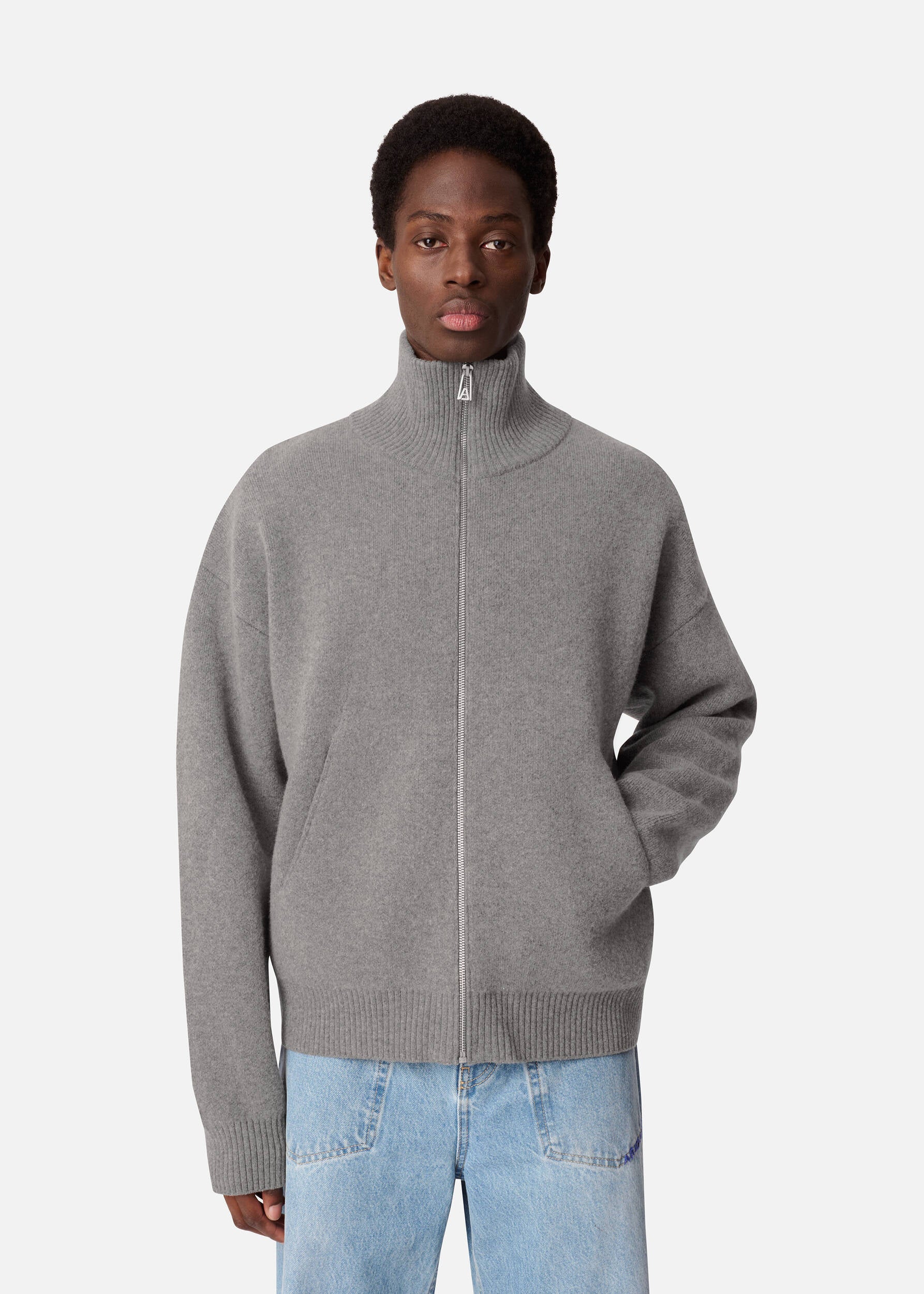 Core Zip-Up Sweater - Grey Melange