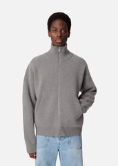 Core Zip-Up Sweater - Grey Melange