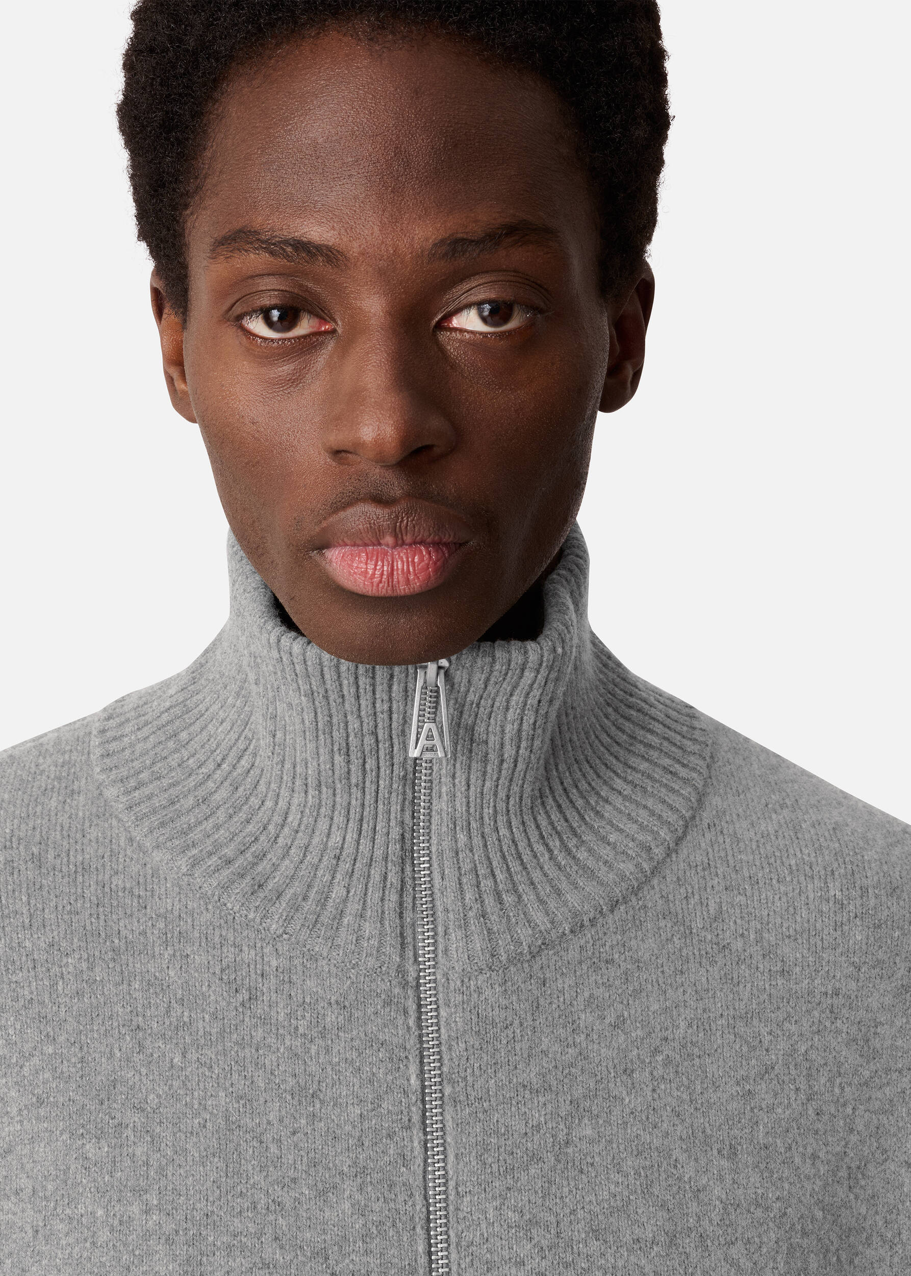 Core Zip-Up Sweater - Grey Melange