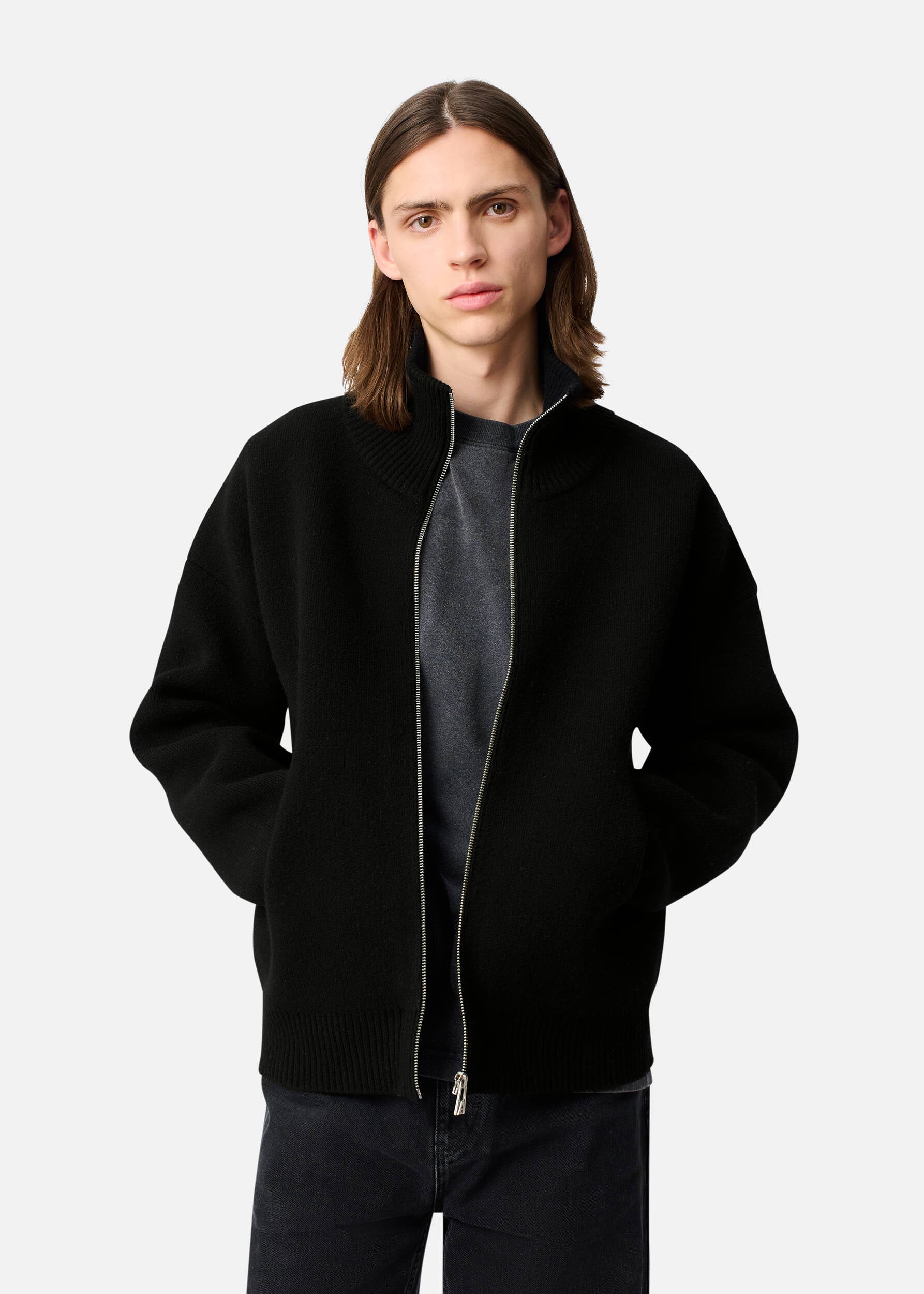 Core Zip-Up Sweater - Black