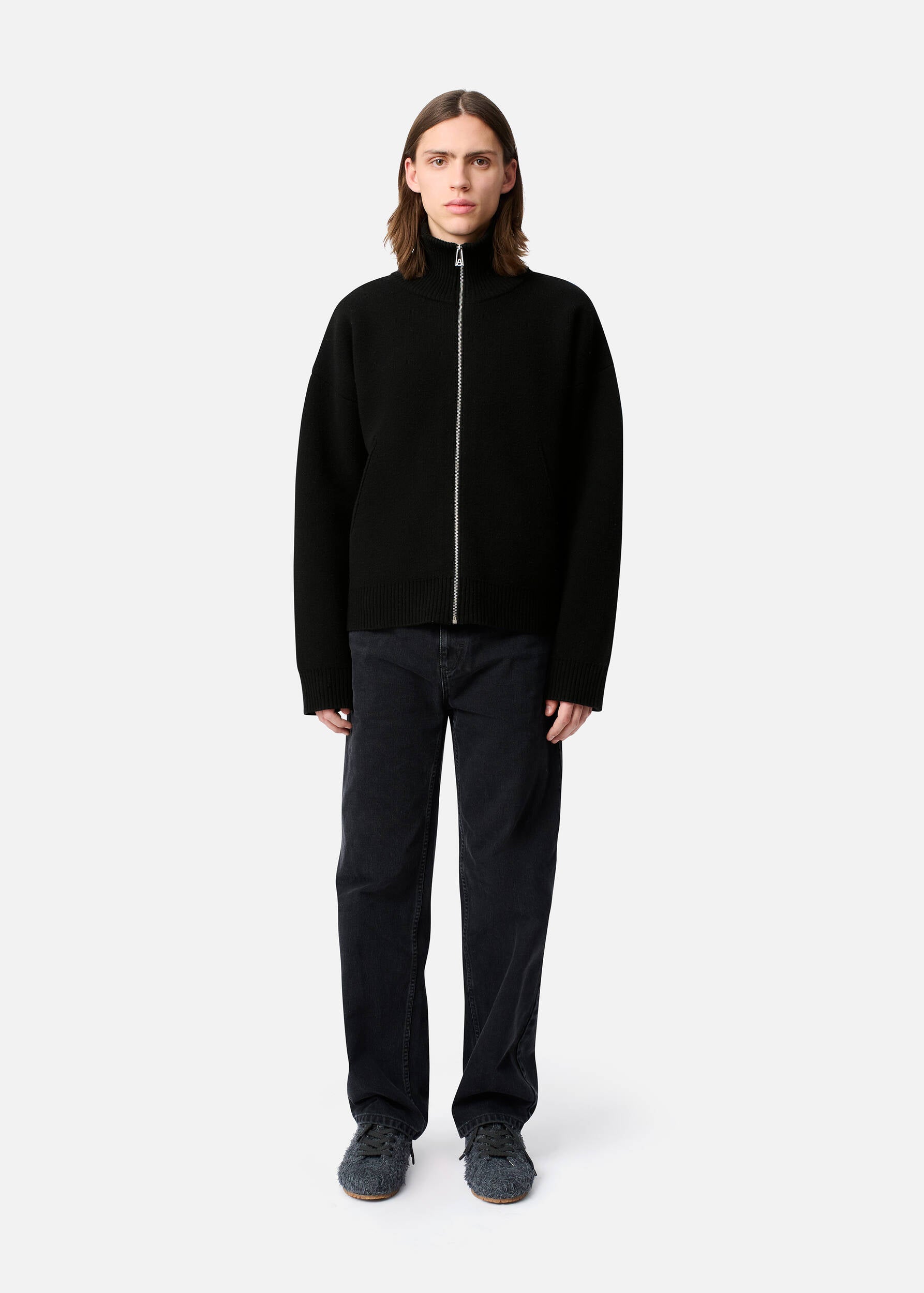 Core Zip-Up Sweater - Black
