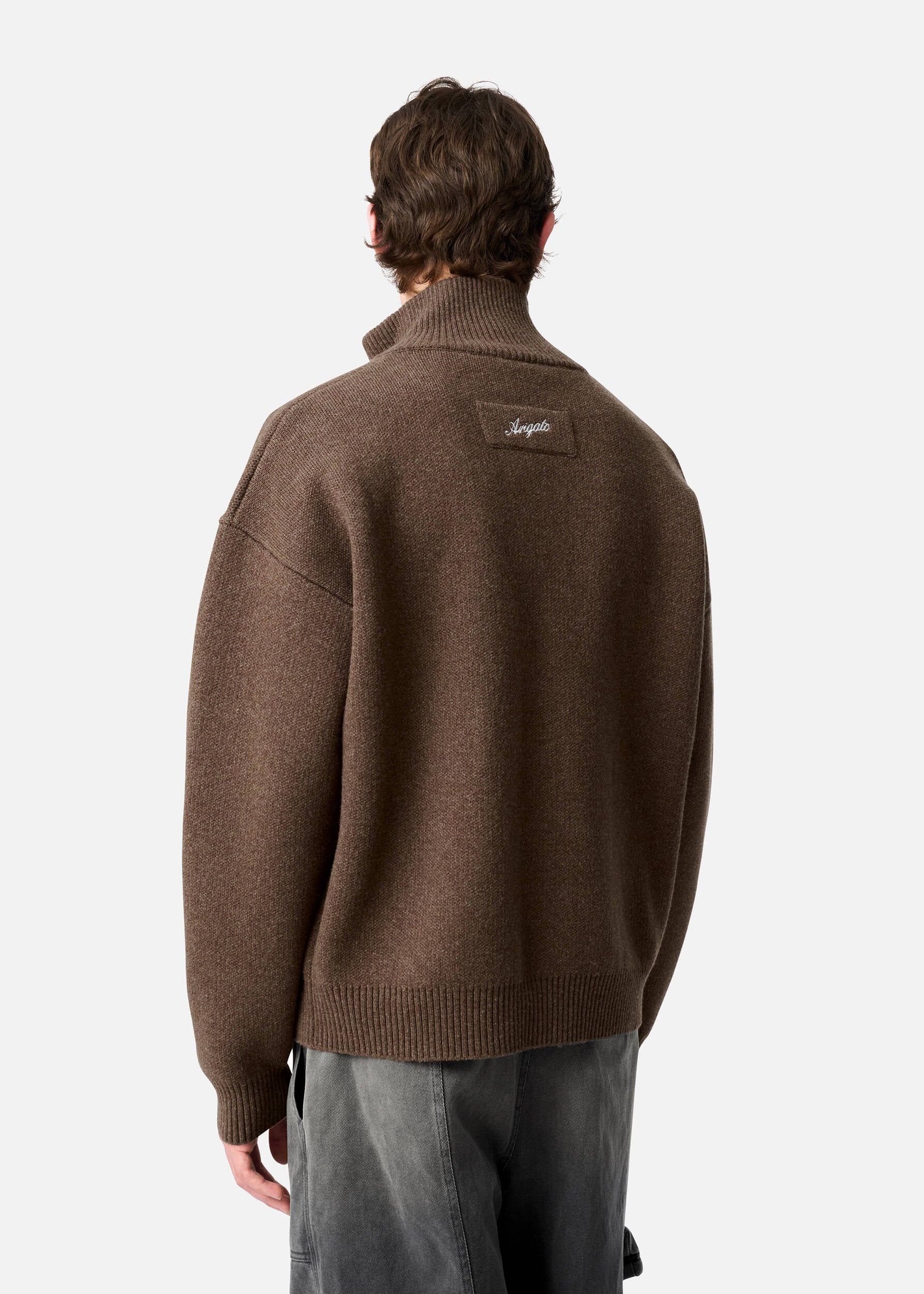 Core Zip-Up Sweater - Dark Brown