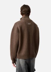 Core Zip-Up Sweater - Dark Brown