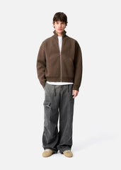 Core Zip-Up Sweater - Dark Brown