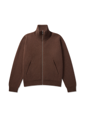 Core Zip-Up Sweater - Dark Brown