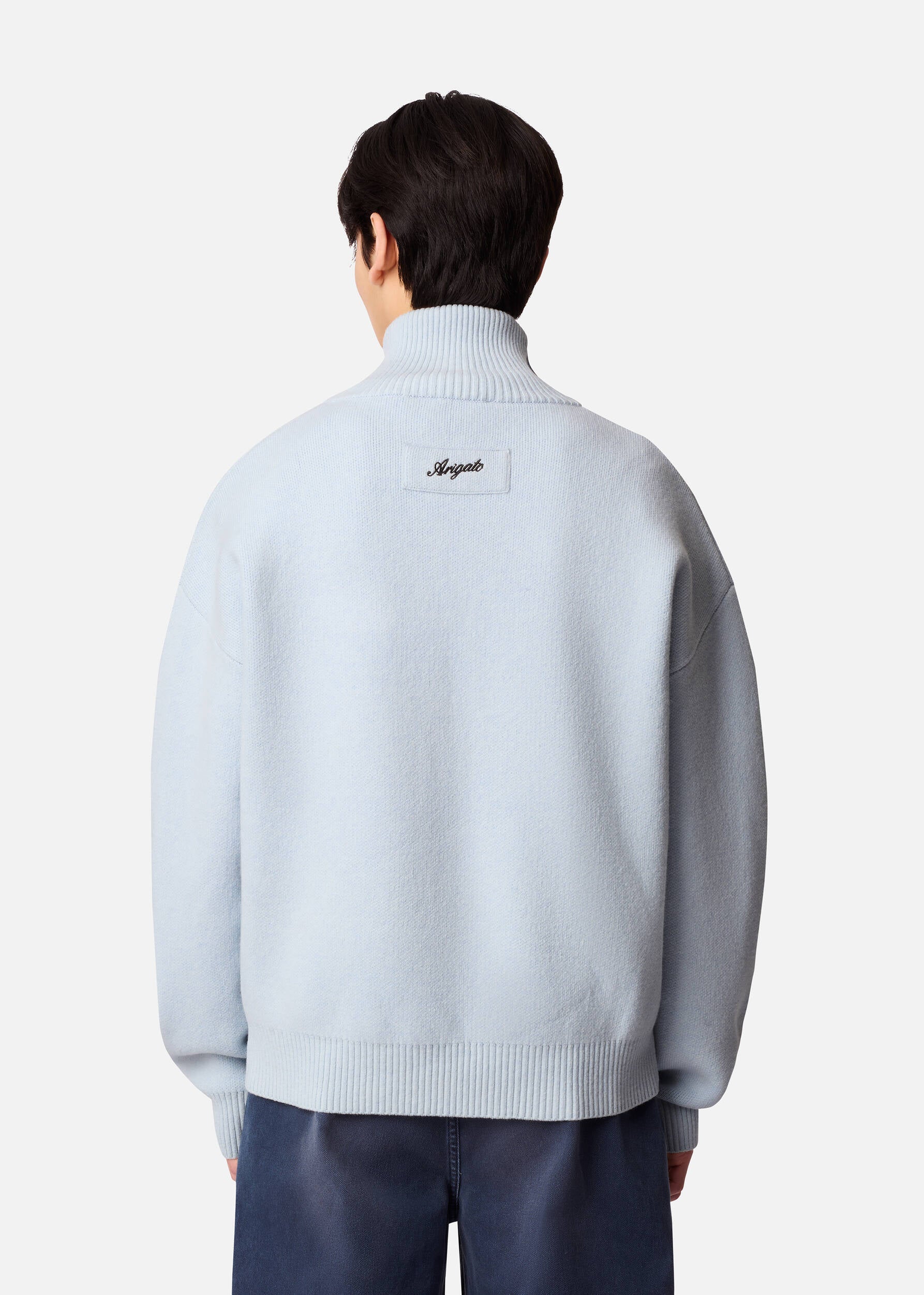 Core Zip-Up Sweater - Light Blue