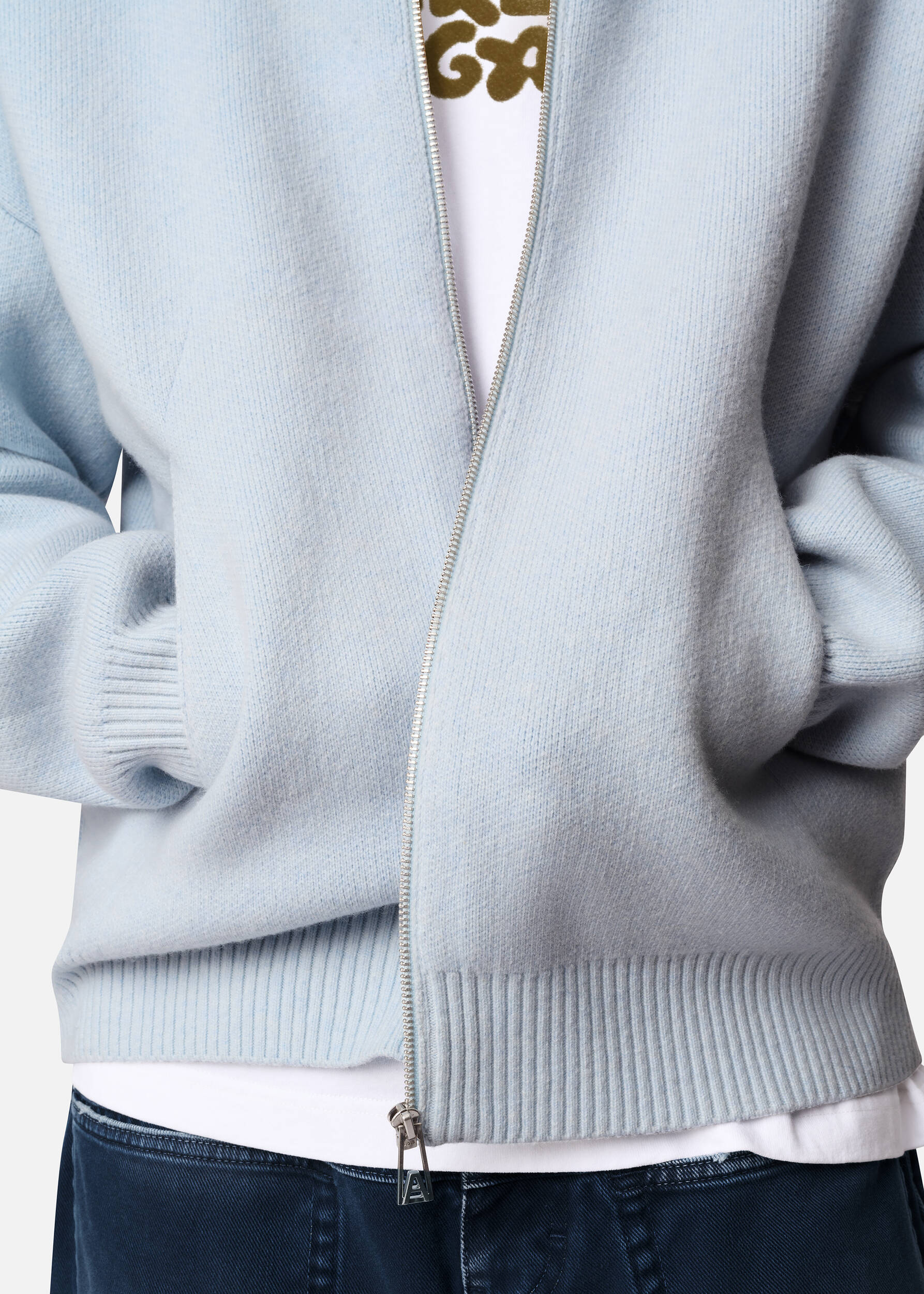 Core Zip-Up Sweater - Light Blue