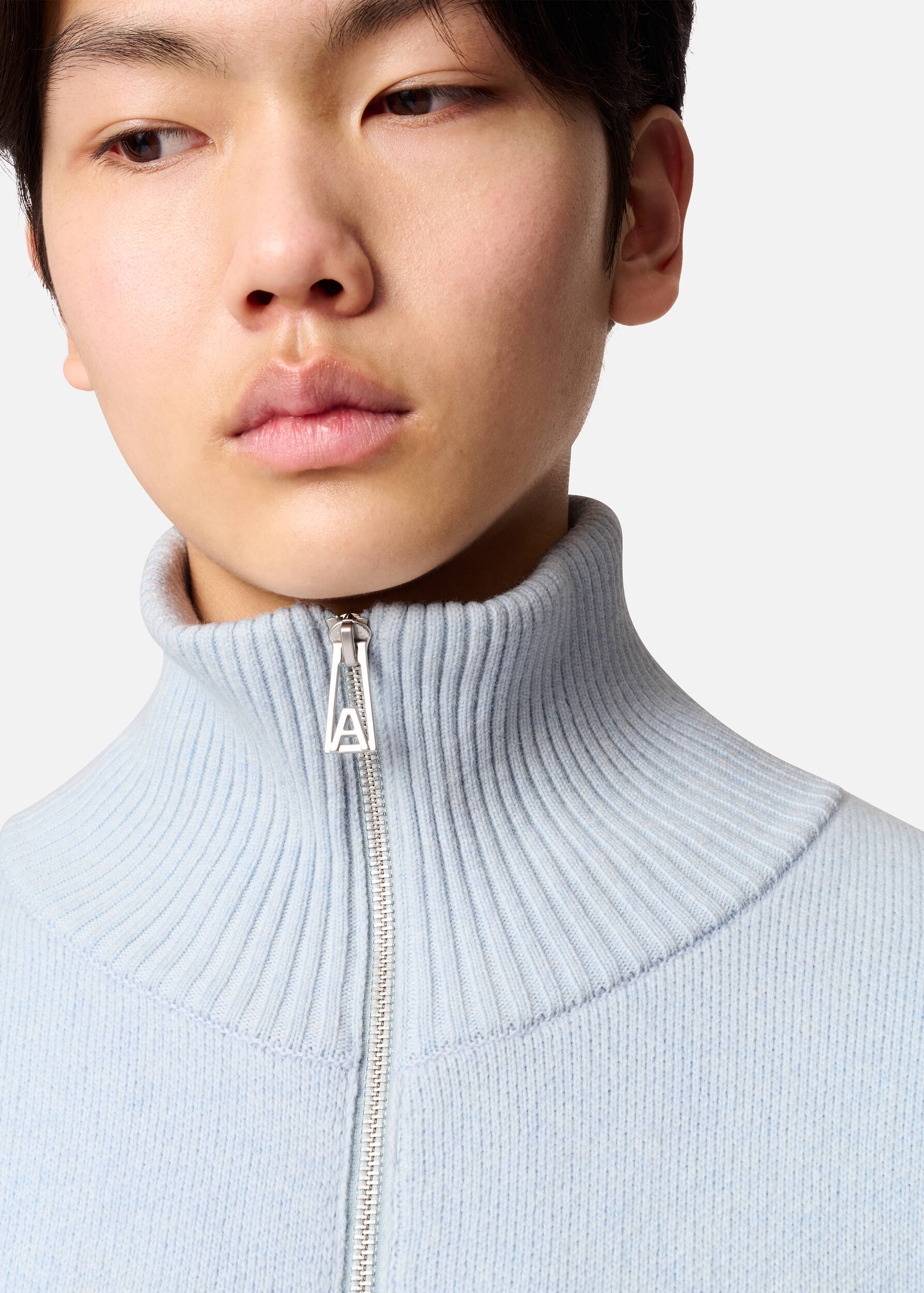 Core Zip-Up Sweater - Light Blue
