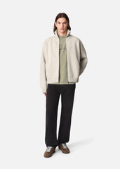 Core Zip-Up Sweater - Light Beige