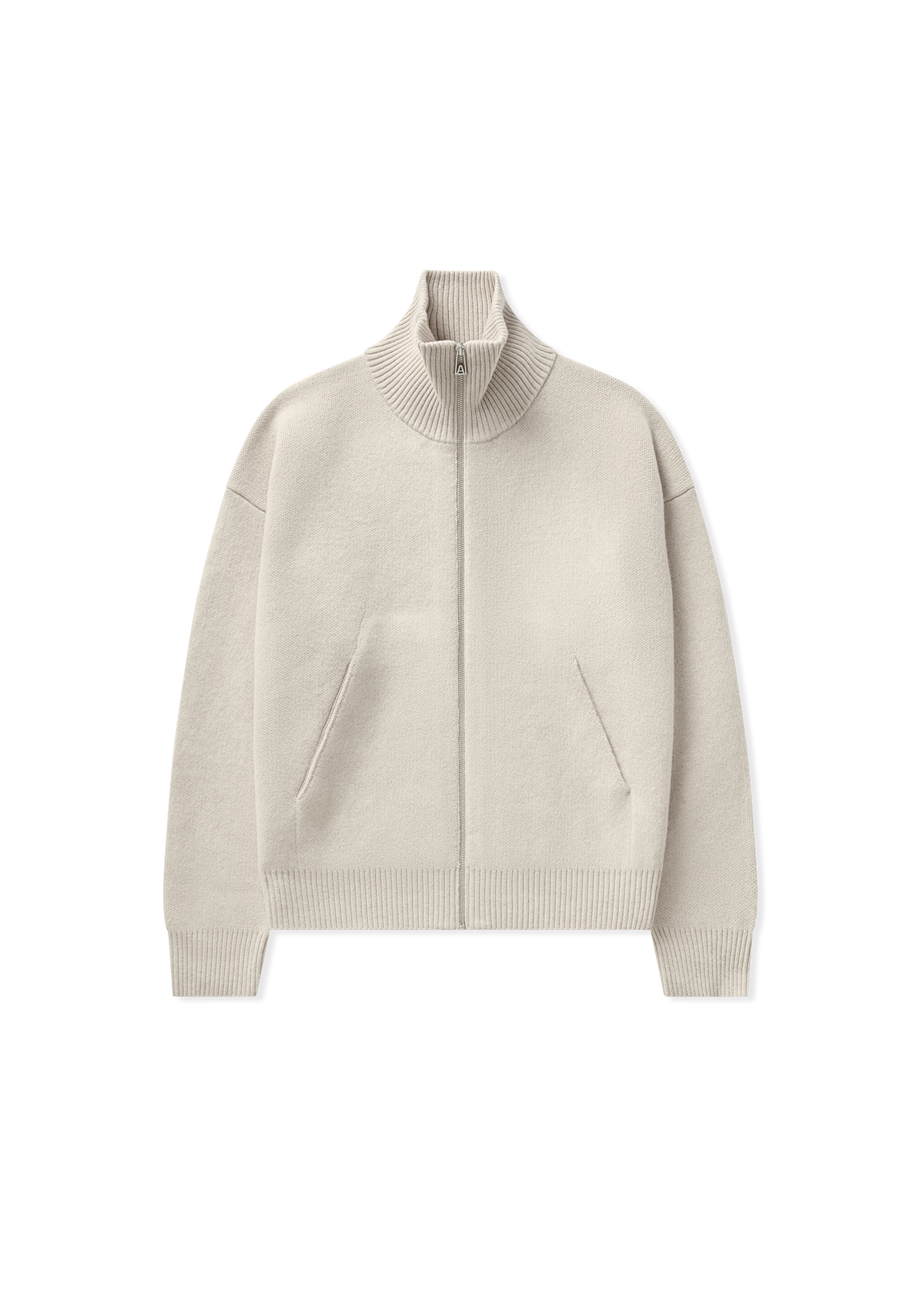 Core Zip-Up Sweater - Light Beige