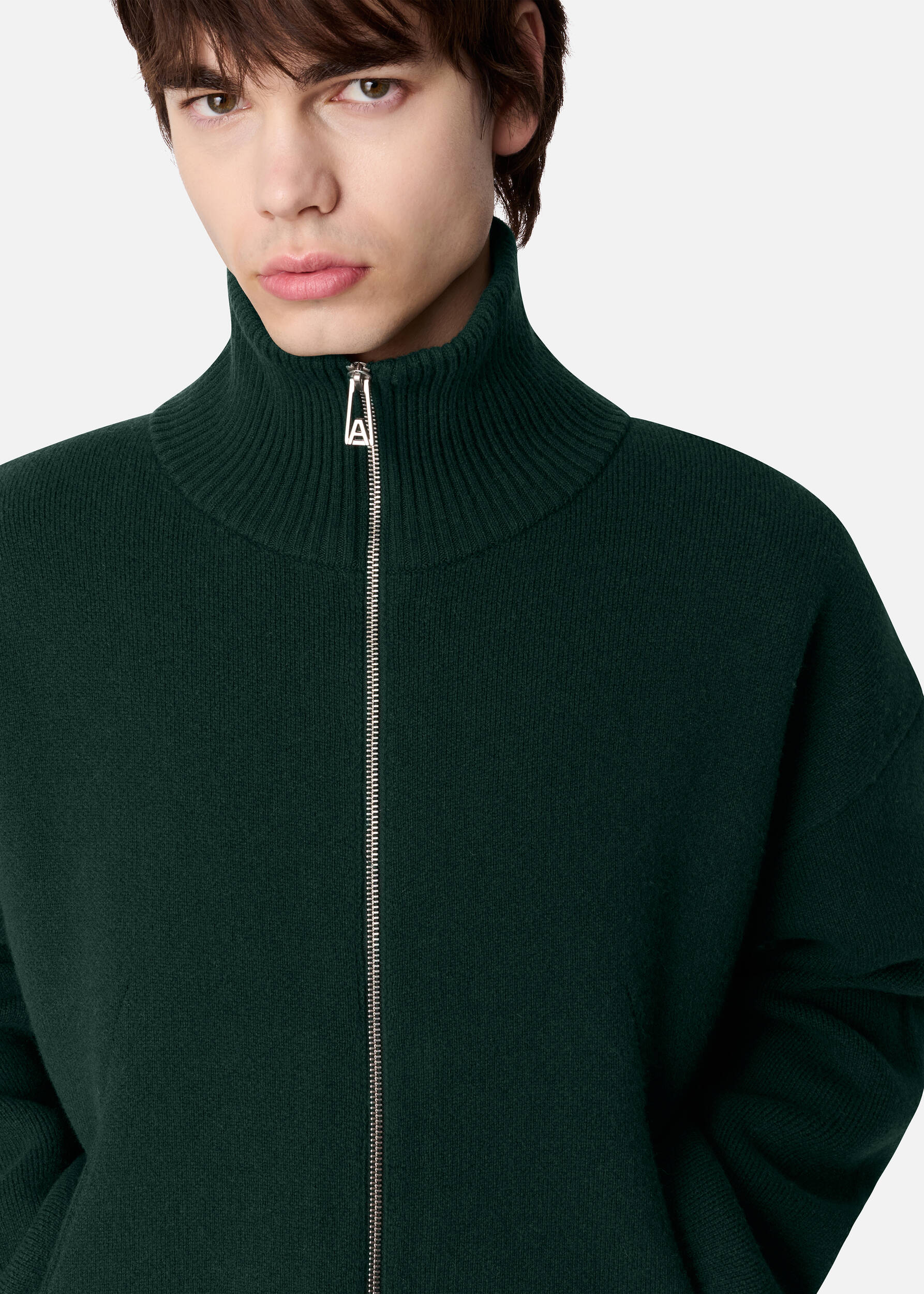 Core Zip-Up Sweater - Dark Green