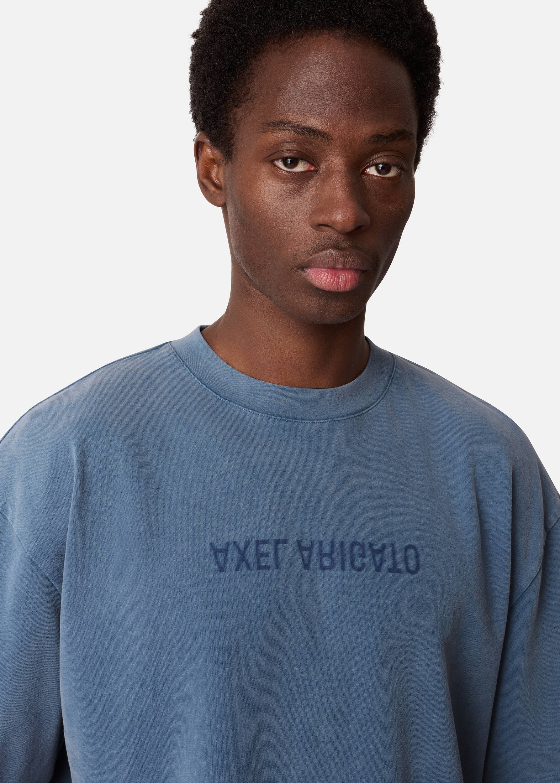 Distort Washed T-Shirt - Mid Blue