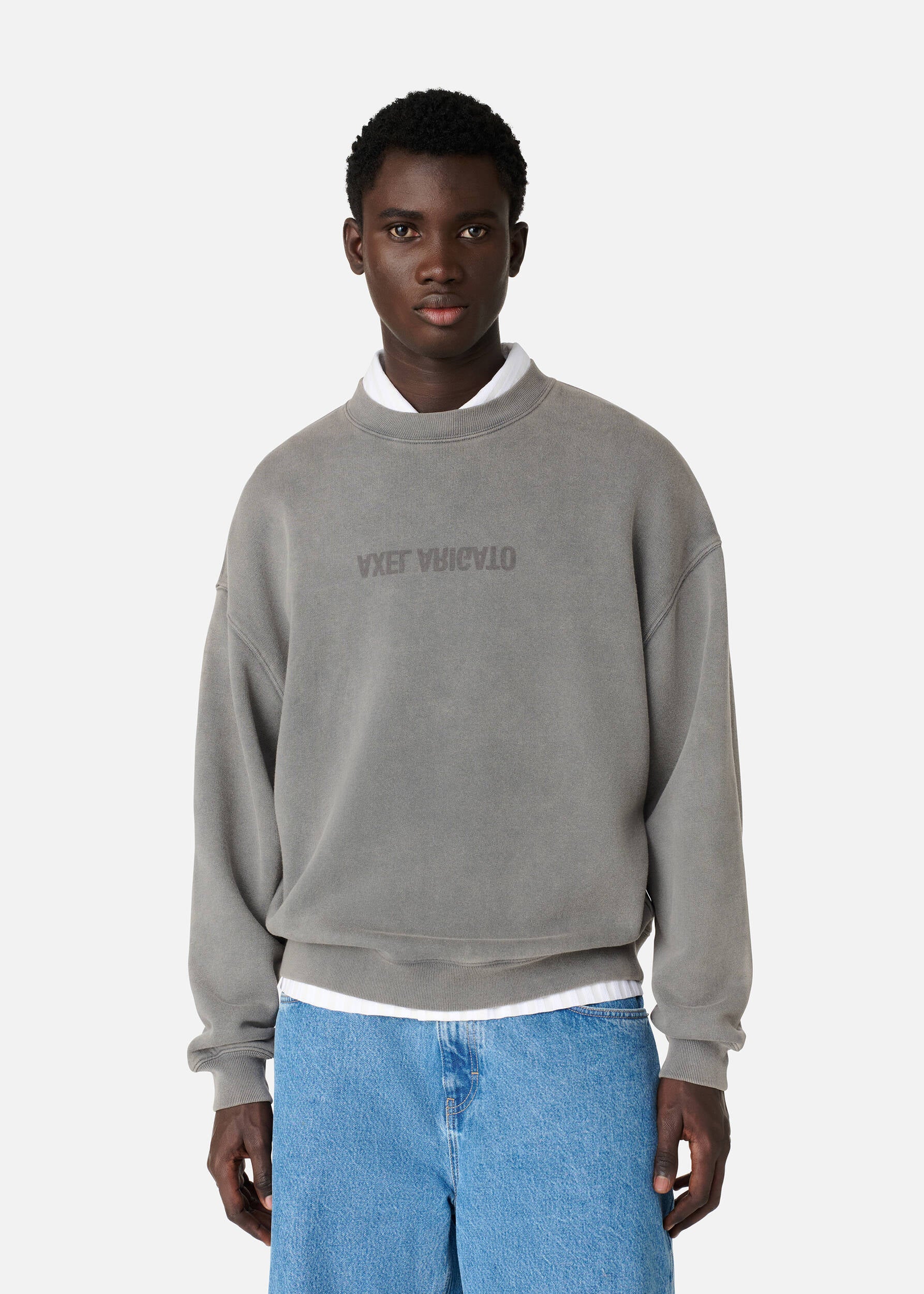 Distort Washed Sweatshirt - Steel Grey