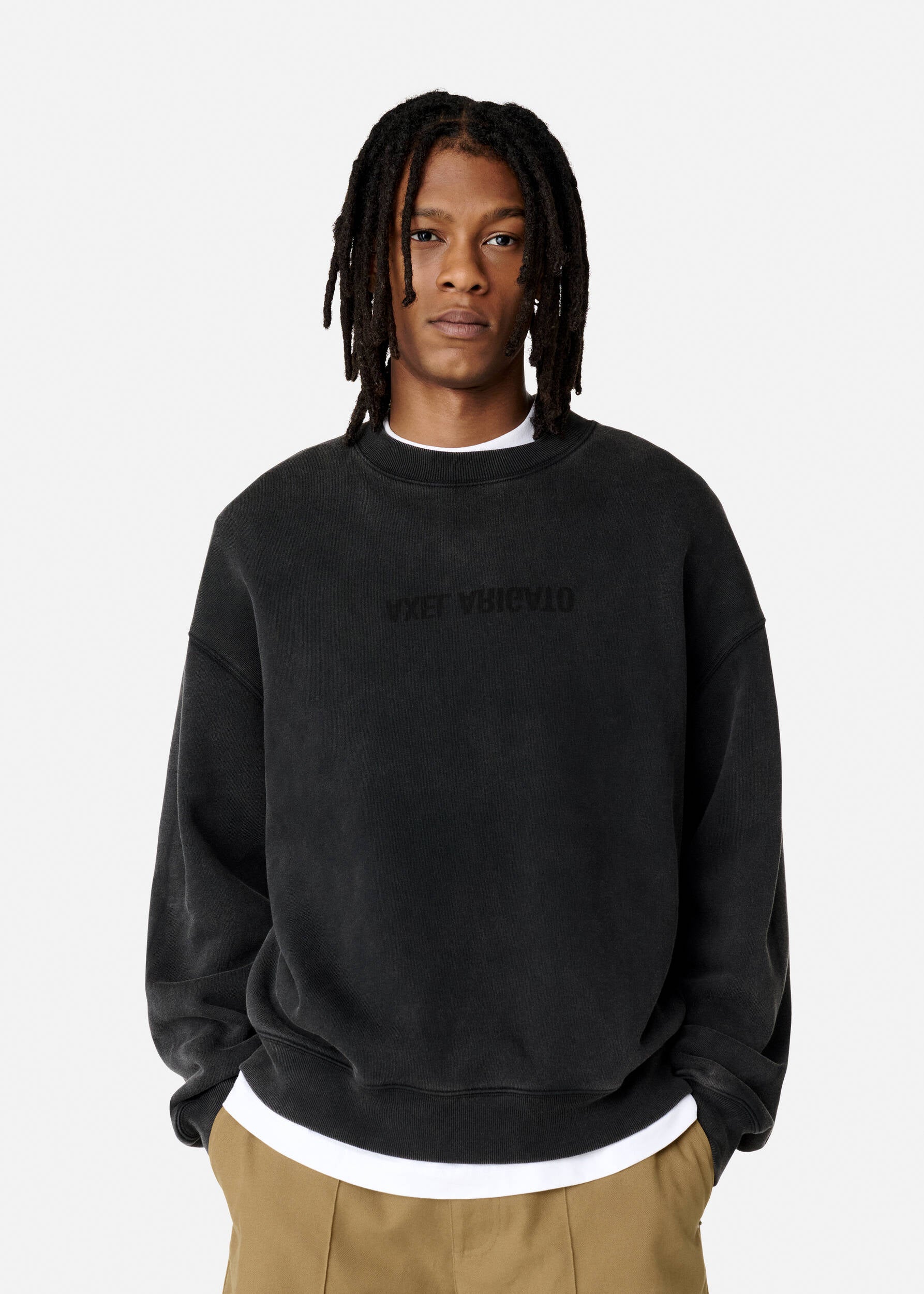 Distort Washed Sweatshirt - Black
