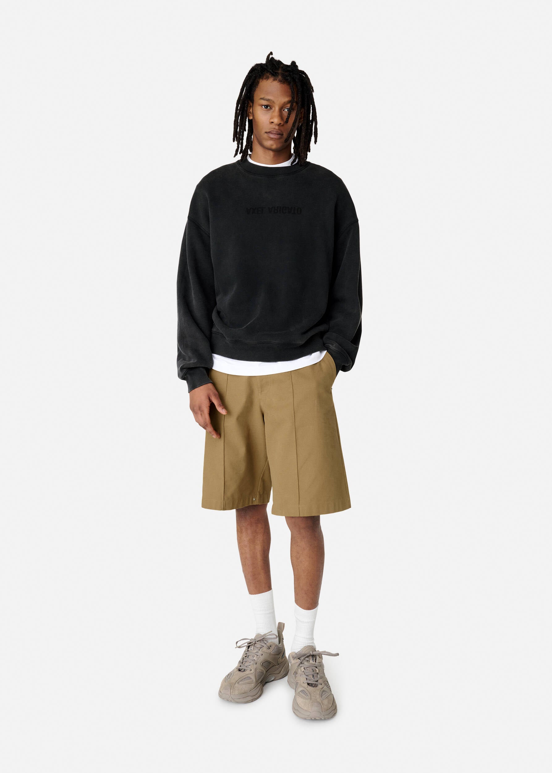 Distort Washed Sweatshirt - Black