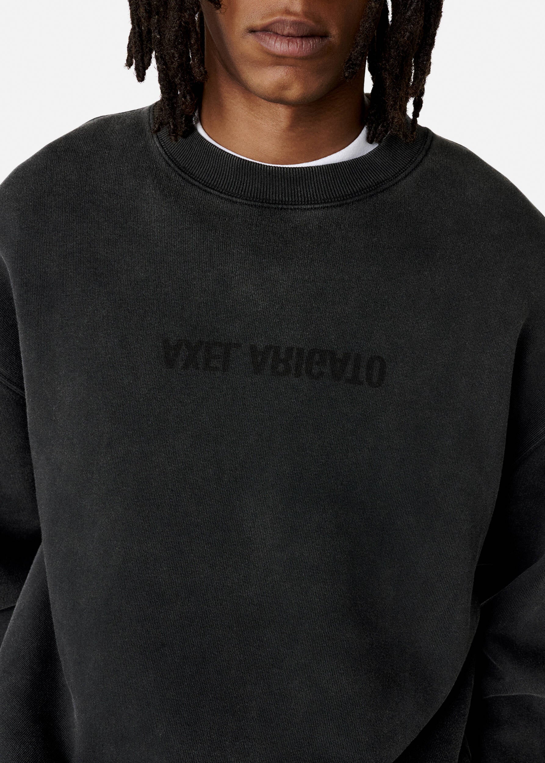 Distort Washed Sweatshirt - Black