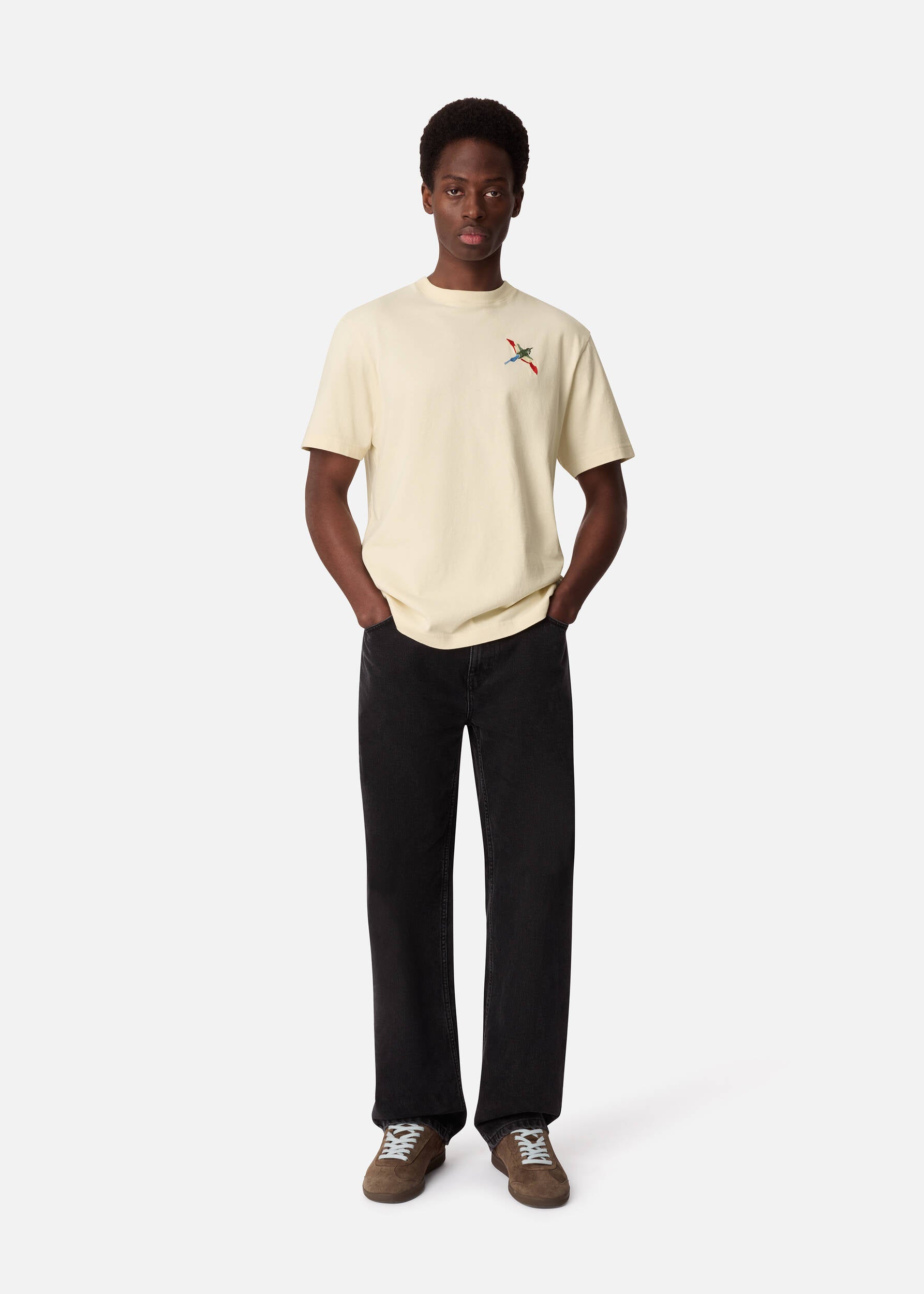 Micro Bee Bird T-Shirt - Pale Beige