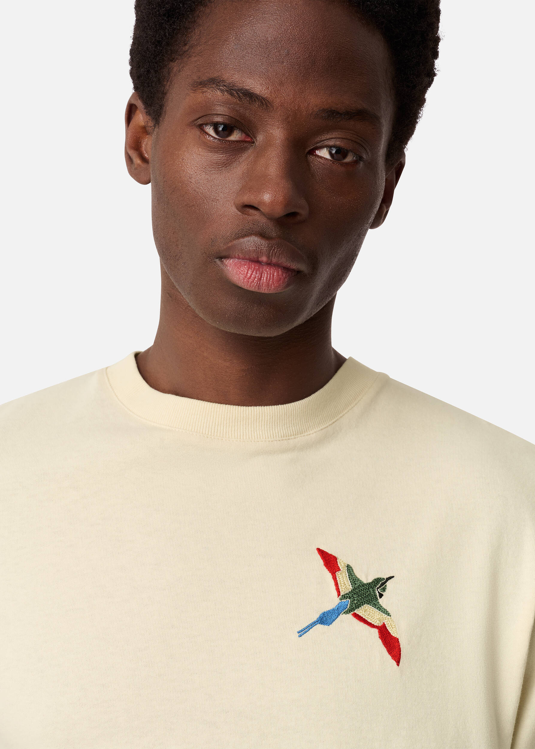 Micro Bee Bird T-Shirt - Pale Beige