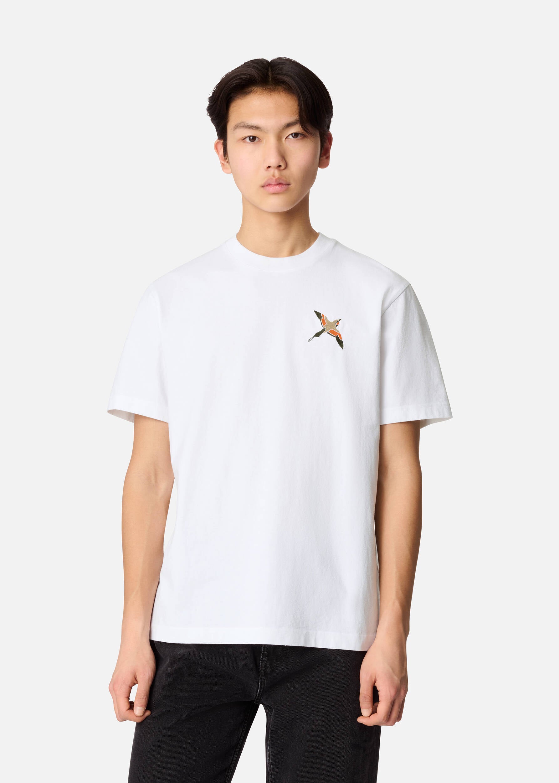 Micro Bee Bird T-Shirt - White/Orange
