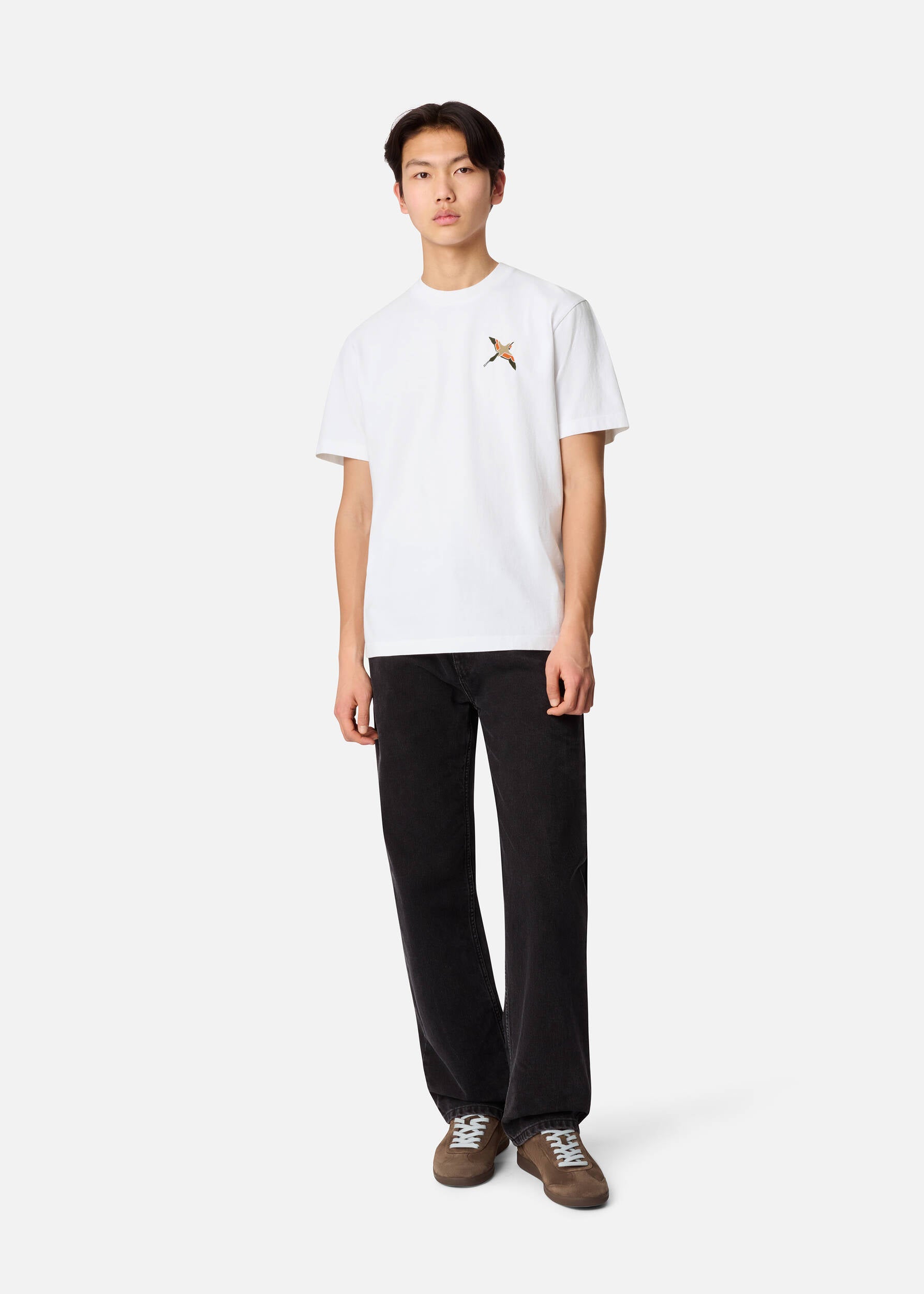 Micro Bee Bird T-Shirt - White/Orange