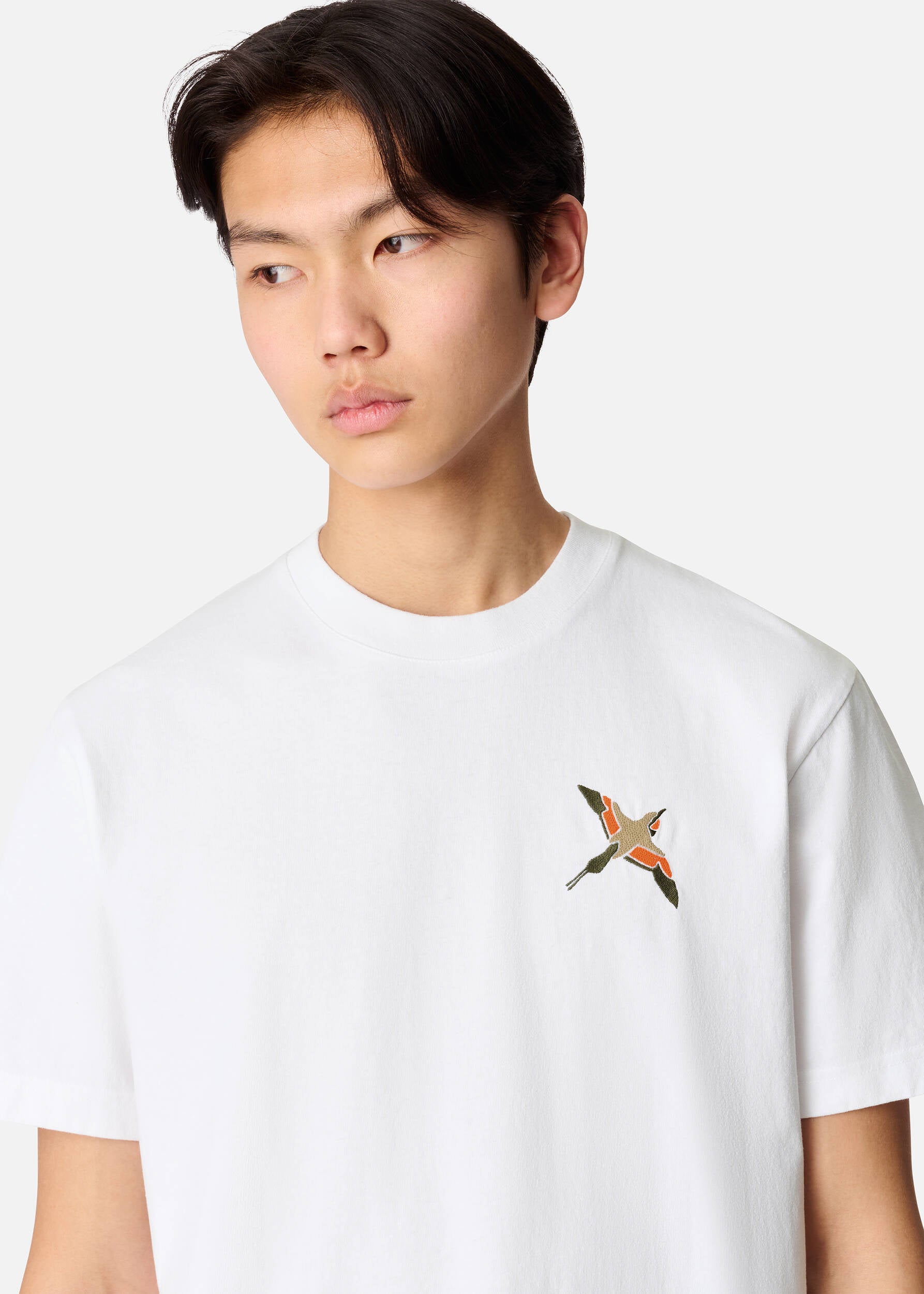 Micro Bee Bird T-Shirt - White/Orange