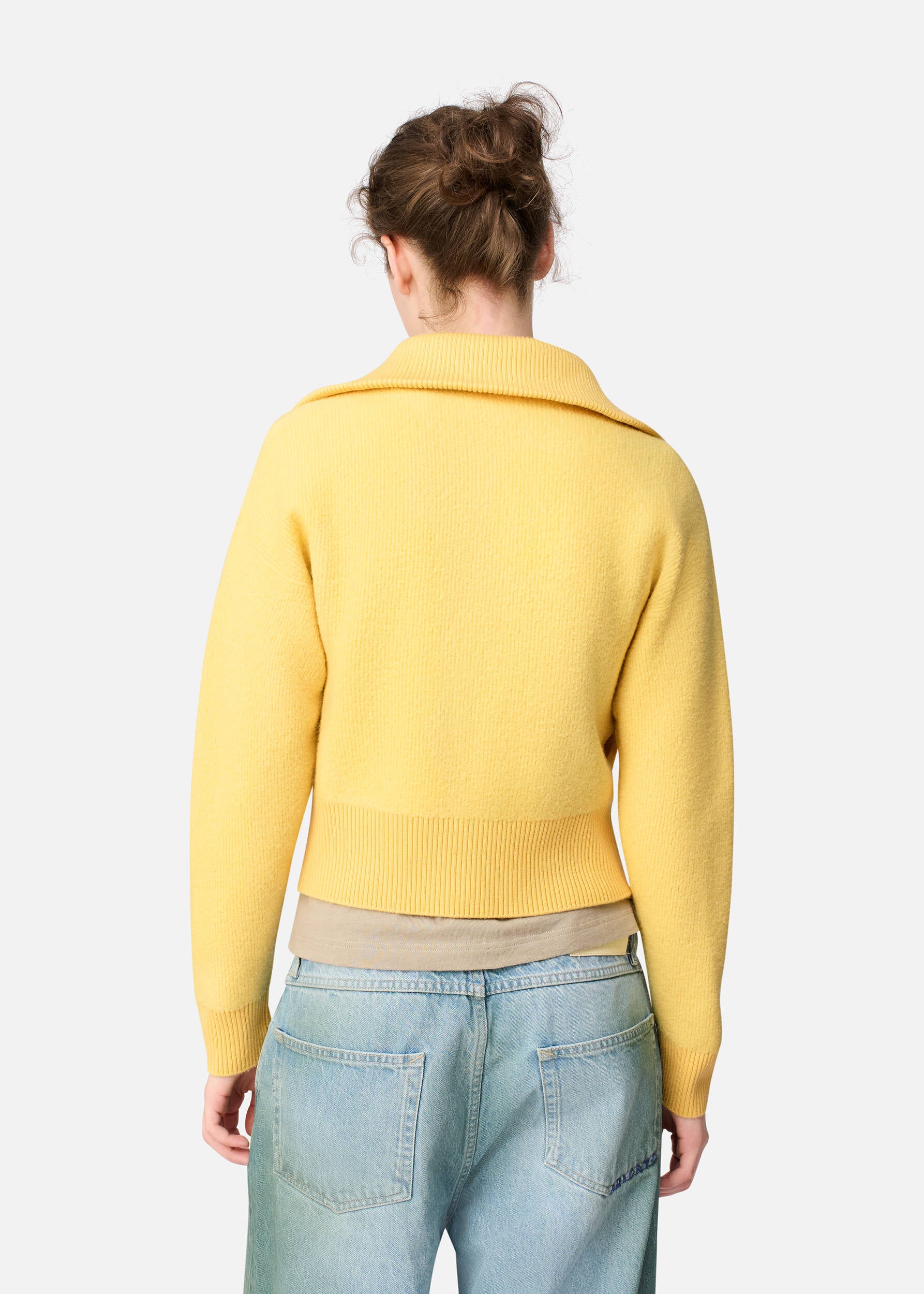 Verve Zip-Up Cardigan - Yellow