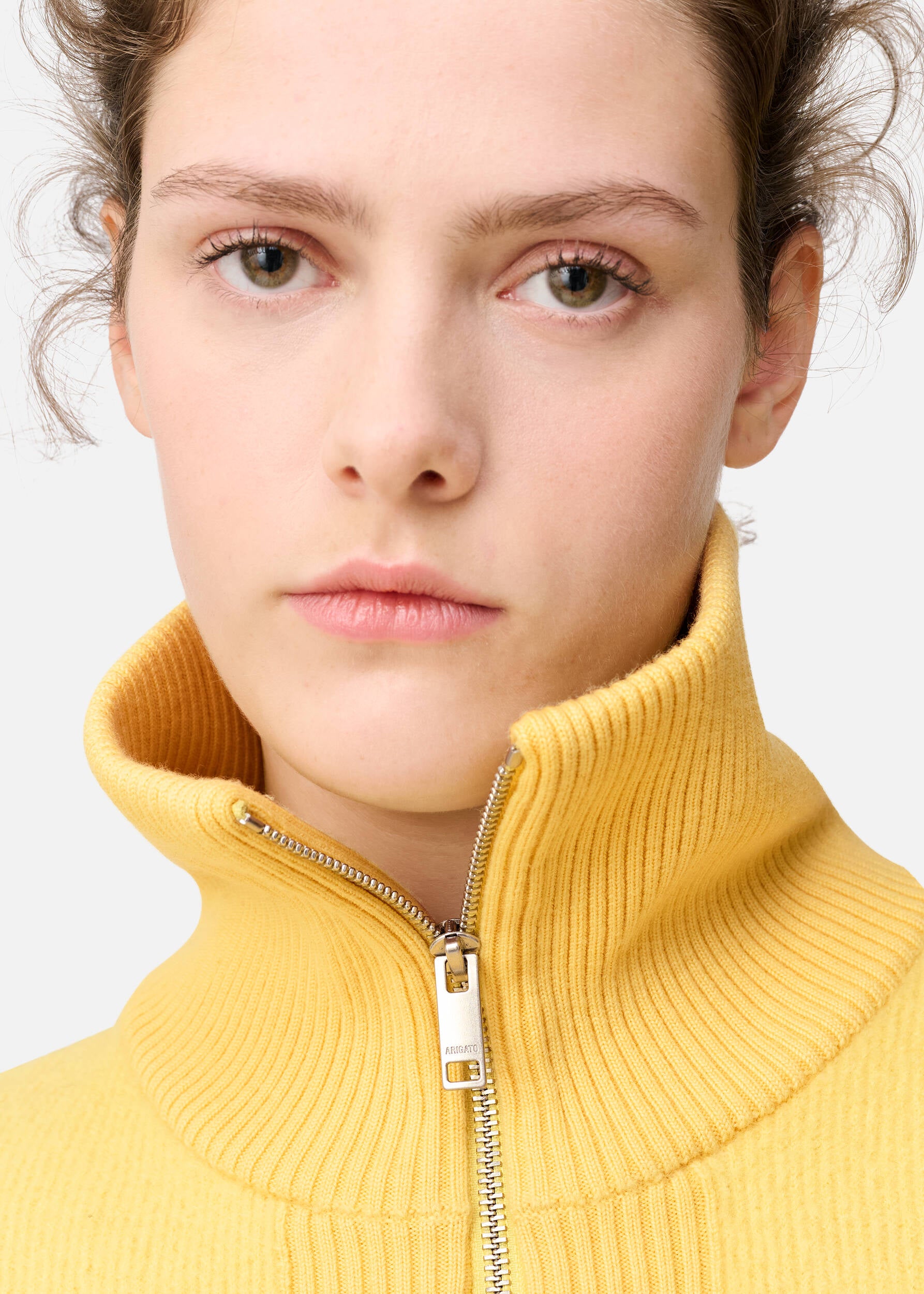 Verve Zip-Up Cardigan - Yellow