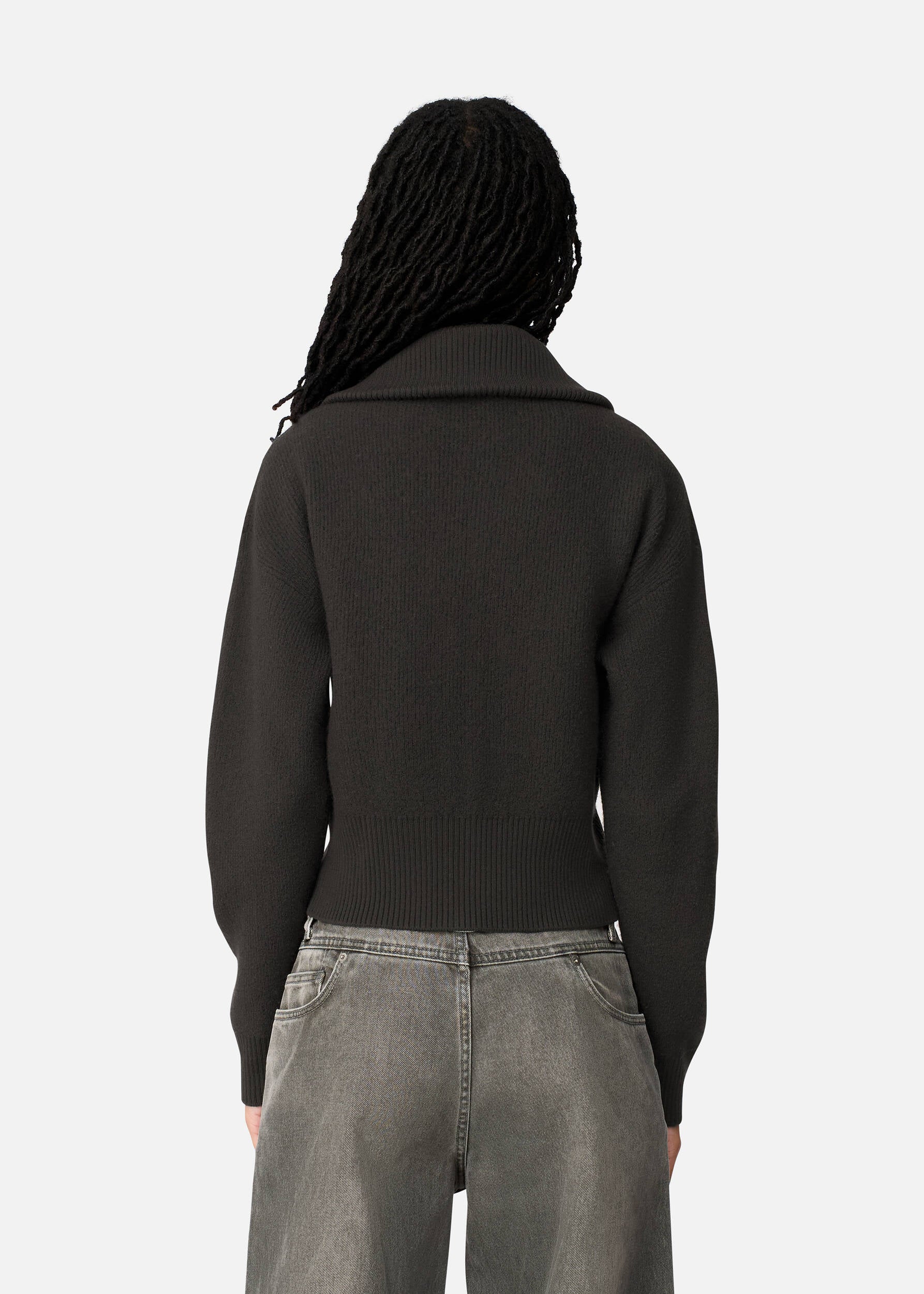 Verve Zip-Up Cardigan - Dark Grey