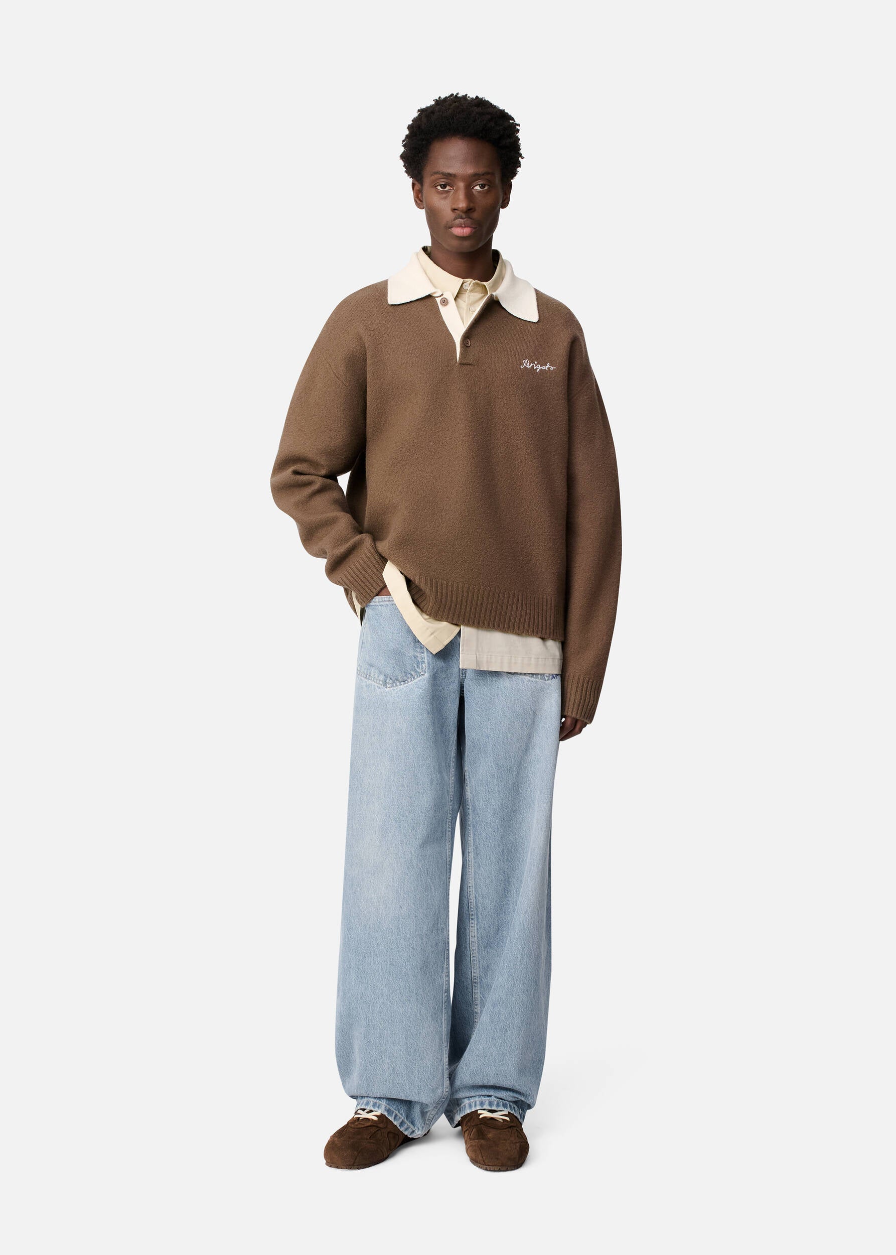Sonny Polo Sweater - Mid Brown